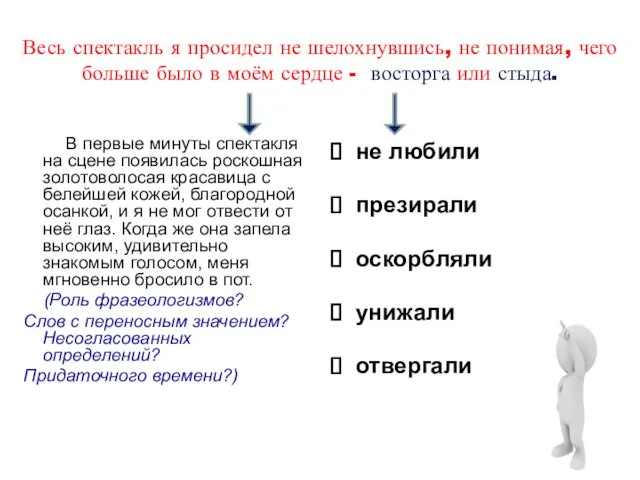 В первые минуты спектакля на сцене появилась роскошная золотоволосая красавица