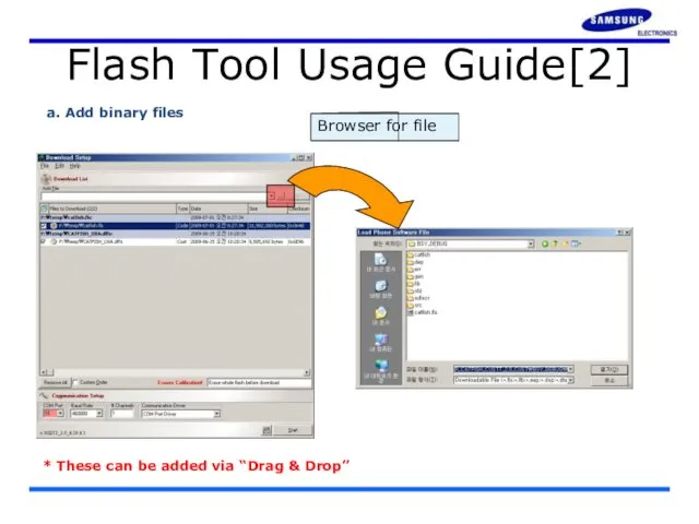 Flash Tool Usage Guide[2] a. Add binary files Browser for