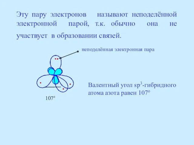 Эту пару электронов называют неподелённой электронной парой, т.к. обычно она