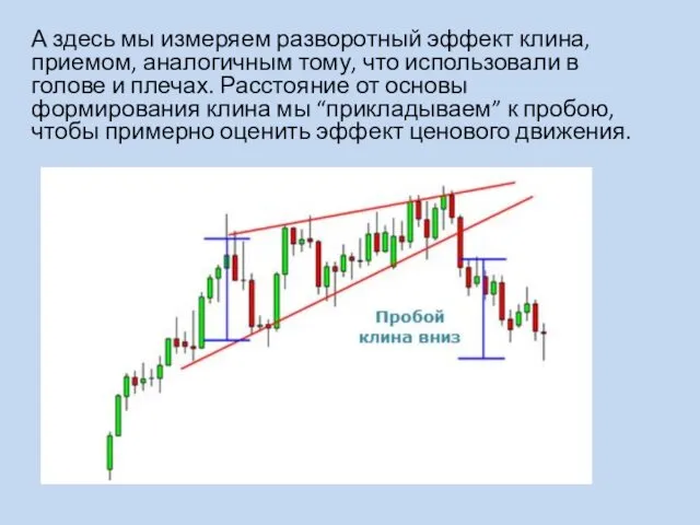 А здесь мы измеряем разворотный эффект клина, приемом, аналогичным тому,