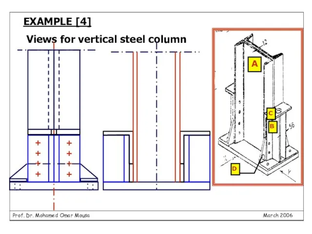 EXAMPLE [4] Views for vertical steel column