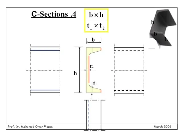 4. C-Sections h b t2 t1 t2