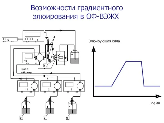 Возможности градиентного элюирования в ОФ-ВЭЖХ