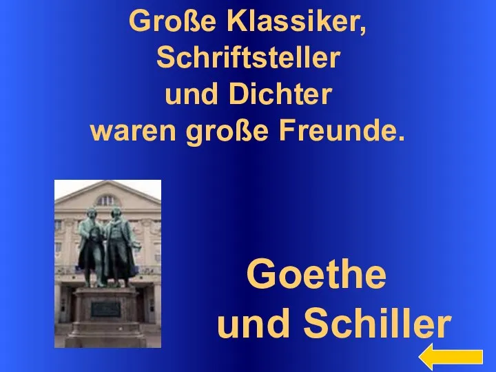 Große Klassiker, Schriftsteller und Dichter waren große Freunde. Goethe und Schiller