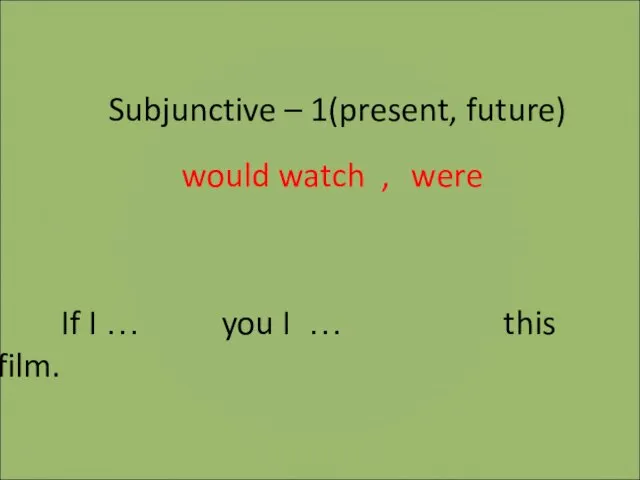 Subjunctive – 1(present, future) If I … you I … this film. would watch were ,