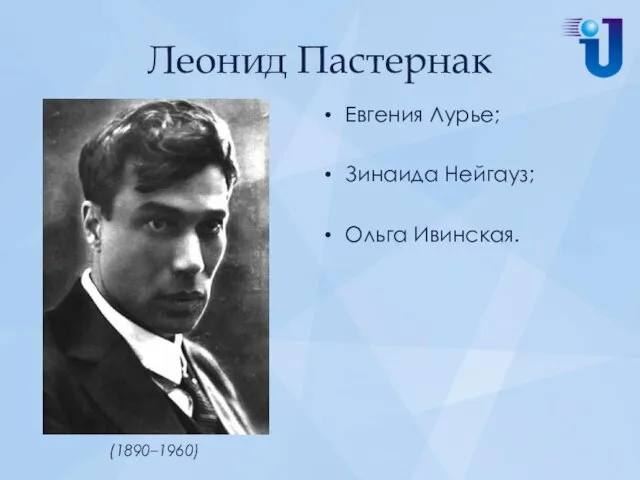 Леонид Пастернак Евгения Лурье; Зинаида Нейгауз; Ольга Ивинская. (1890–1960)