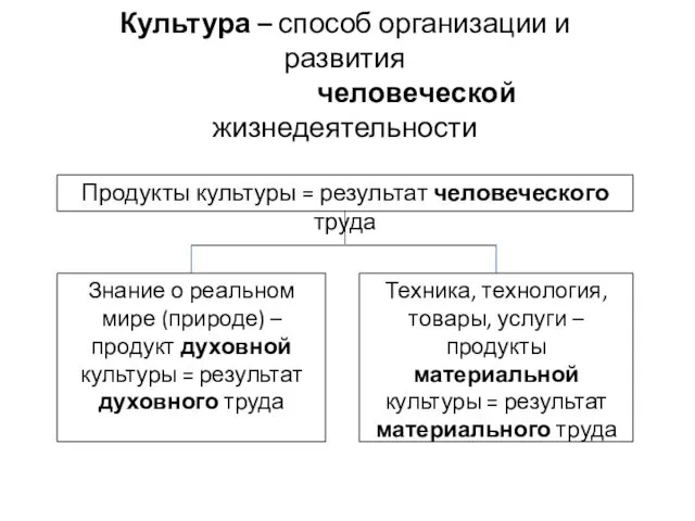 Культура – способ организации и развития человеческой жизнедеятельности