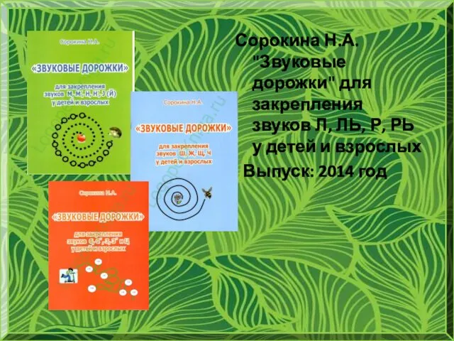 Сорокина Н.А. "Звуковые дорожки" для закрепления звуков Л, ЛЬ, Р,