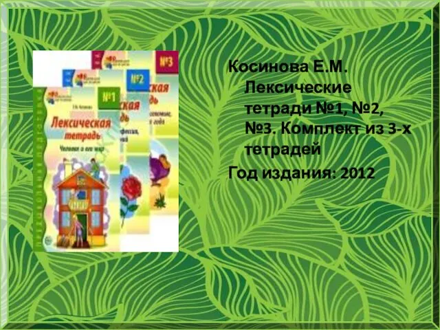 Косинова Е.М. Лексические тетради №1, №2, №3. Комплект из 3-х тетрадей Год издания: 2012