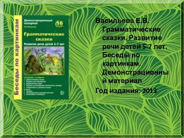 Васильева Е.В. Грамматические сказки. Развитие речи детей 5-7 лет. Беседы