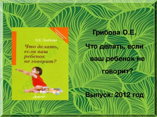 Грибова О.Е. Что делать, если ваш ребенок не говорит? Выпуск: 2012 год