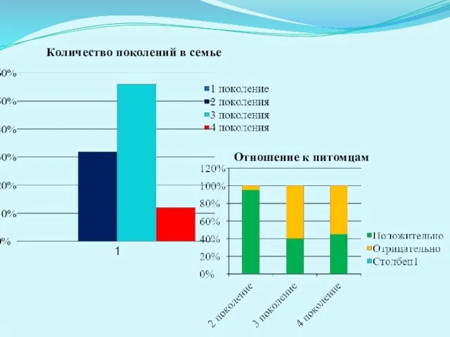 Количество поколений в семье Отношение к питомцам