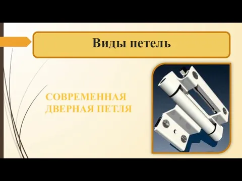 Виды петель СОВРЕМЕННАЯ ДВЕРНАЯ ПЕТЛЯ