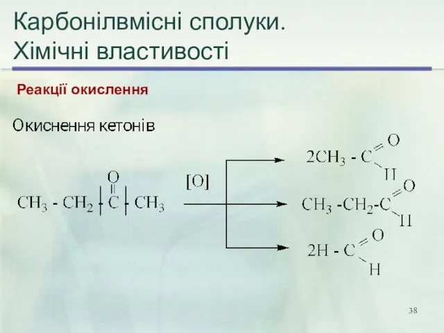 Карбонілвмісні сполуки. Хімічні властивості Реакції окислення