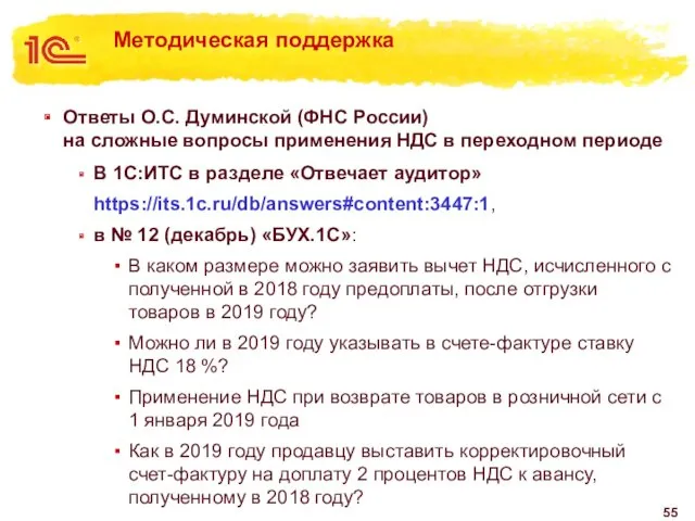 Методическая поддержка Ответы О.С. Думинской (ФНС России) на сложные вопросы