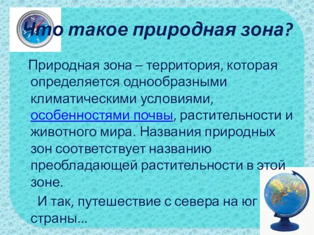 Что такое природная зона? Природная зона – территория, которая определяется