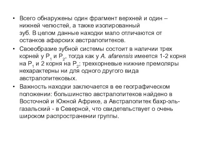 Всего обнаружены один фрагмент верхней и один – нижней челюстей,