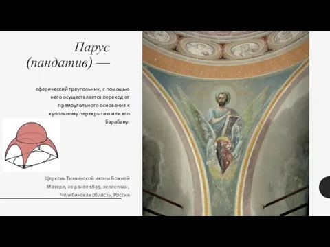 Парус (пандатив) — сферический треугольник, с помощью него осуществляется переход