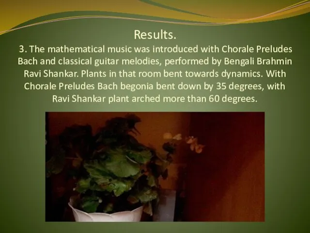 Results. 3. The mathematical music was introduced with Chorale Preludes