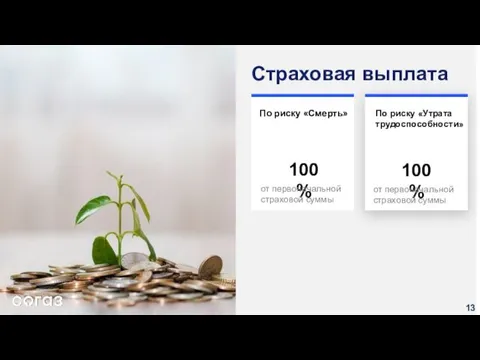 По риску «Утрата трудоспособности» 100 % от первоначальной страховой суммы