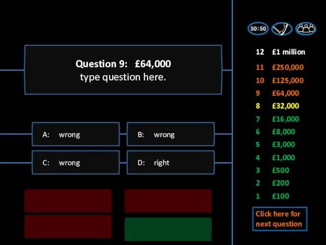 1 £100 2 £200 3 £500 5 £3,000 6 £8,000