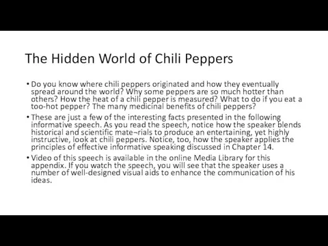 The Hidden World of Chili Peppers Do you know where