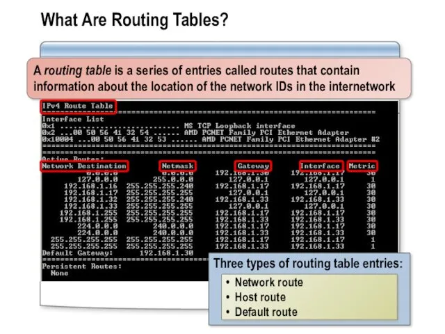 What Are Routing Tables? A routing table is a series