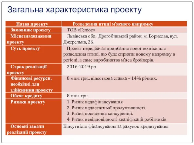 Загальна характеристика проекту