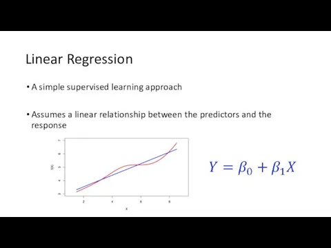 Linear Regression A simple supervised learning approach Assumes a linear