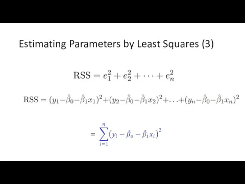 Estimating Parameters by Least Squares (3)