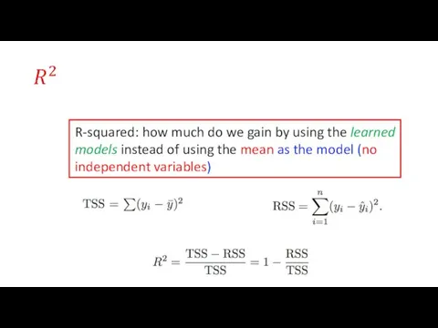 R-squared: how much do we gain by using the learned