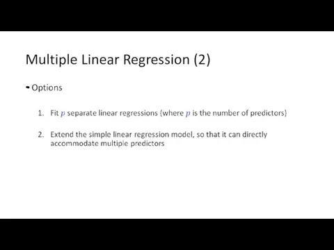 Multiple Linear Regression (2)