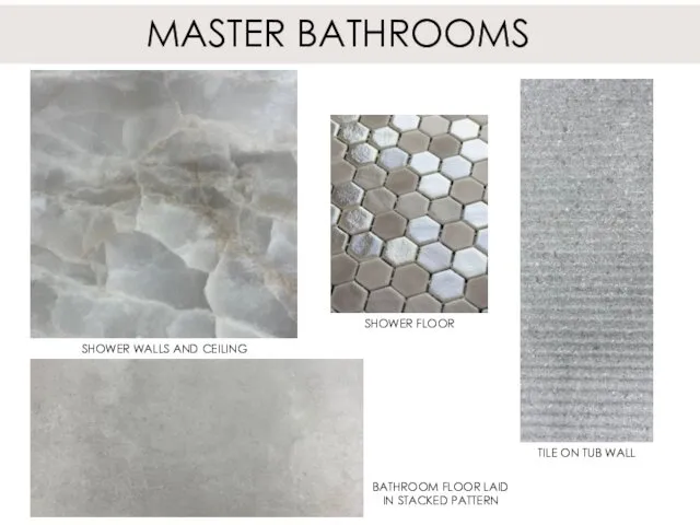 MASTER BATHROOMS SHOWER WALLS AND CEILING SHOWER FLOOR TILE ON TUB WALL BATHROOM