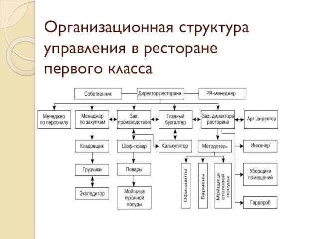 Организационная структура управления в ресторане первого класса