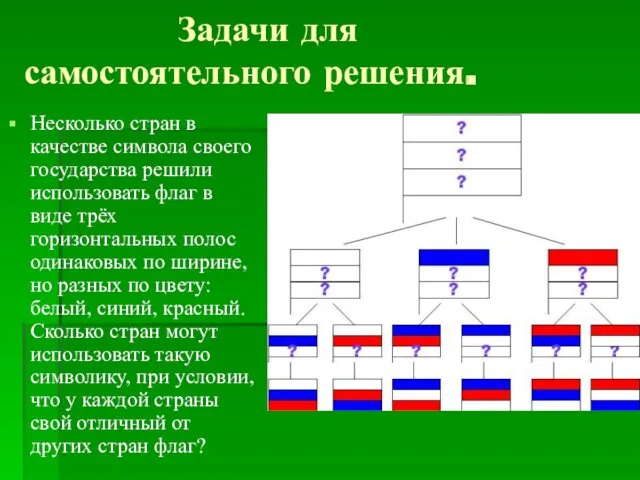 Задачи для самостоятельного решения. Несколько стран в качестве символа своего