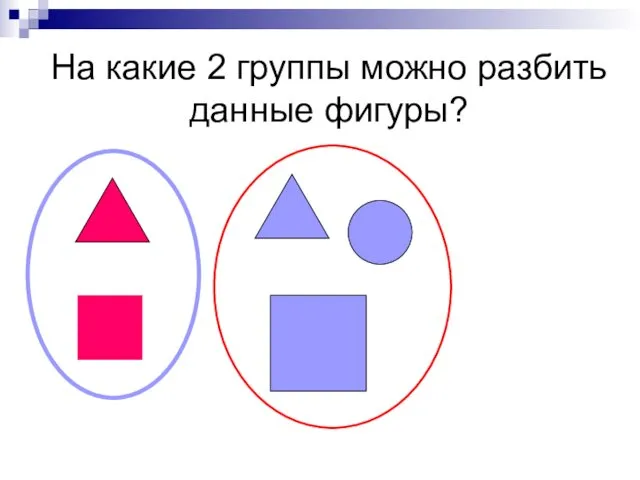 На какие 2 группы можно разбить данные фигуры?