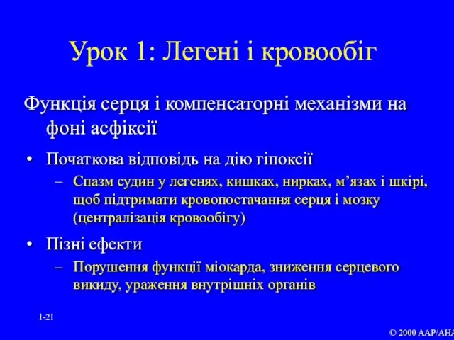 1- Функція серця і компенсаторні механізми на фоні асфіксії Початкова