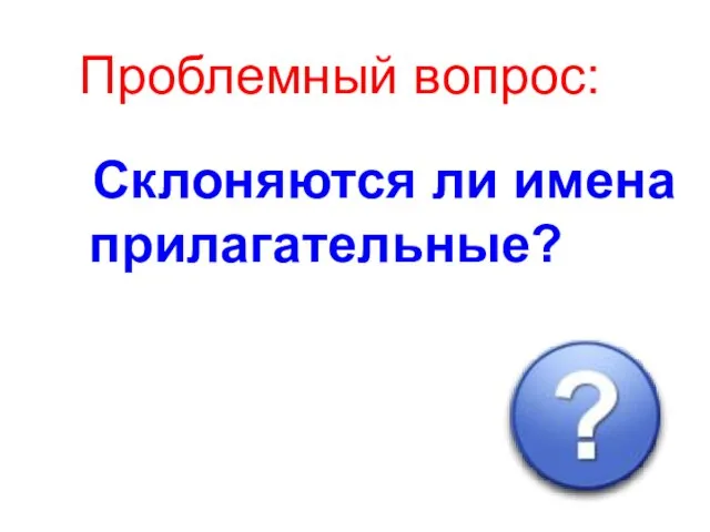 Проблемный вопрос: Склоняются ли имена прилагательные?