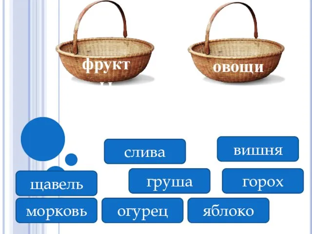 морковь огурец яблоко горох груша щавель вишня слива