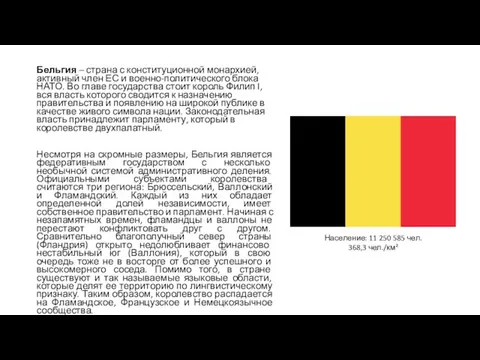Бельгия – страна с конституционной монархией, активный член ЕС и