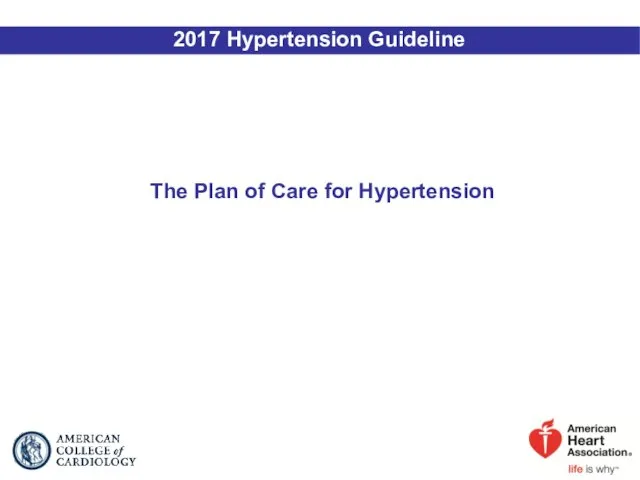 The Plan of Care for Hypertension 2017 Hypertension Guideline