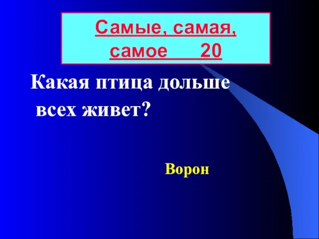 Какая птица дольше всех живет? Самые, самая, самое 20 Ворон