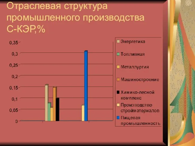 Отраслевая структура промышленного производства С-КЭР,%