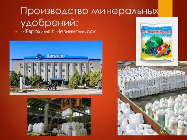 Производство минеральных удобрений: «Еврохим» г. Невинномысск