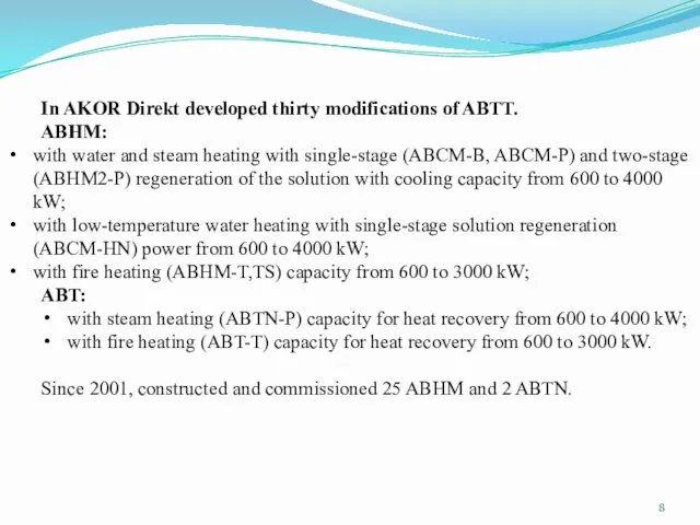 In AKOR Direkt developed thirty modifications of ABTT. ABHM: with