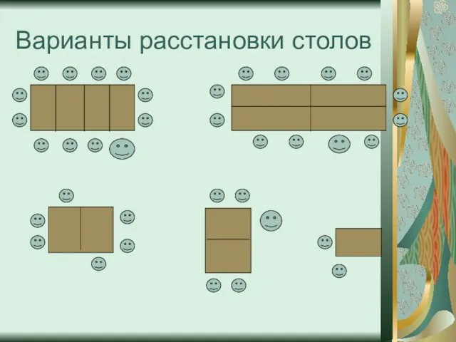 Варианты расстановки столов