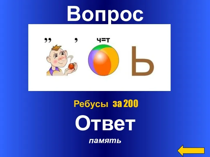 Вопрос Ответ память Ребусы за 200