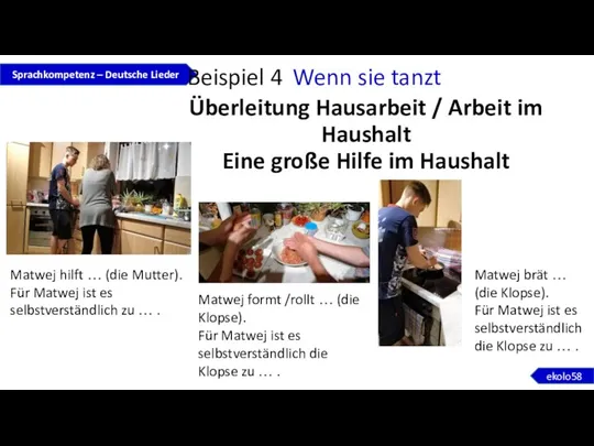 Überleitung Hausarbeit / Arbeit im Haushalt Eine große Hilfe im