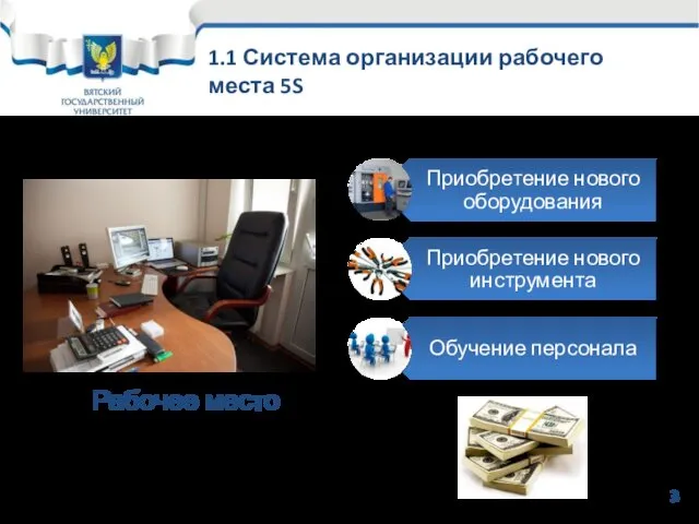 Рабочее место 3 1.1 Система организации рабочего места 5S