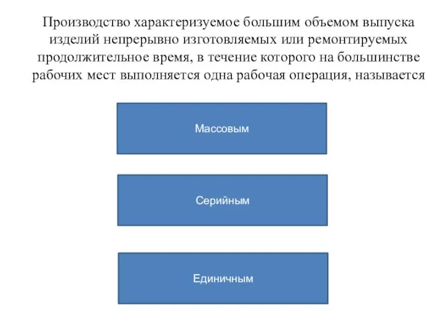 Производство характеризуемое большим объемом выпуска изделий непрерывно изготовляемых или ремонтируемых